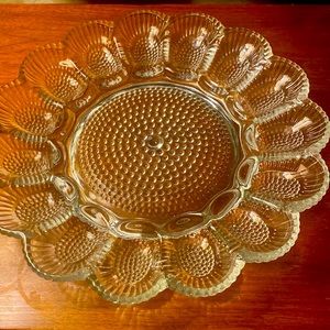 Vintage Glass Egg Plate
